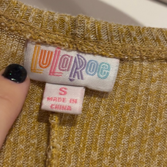 LuLaRoe Mustard Yellow Knit Cardigan - Picture 2 of 5